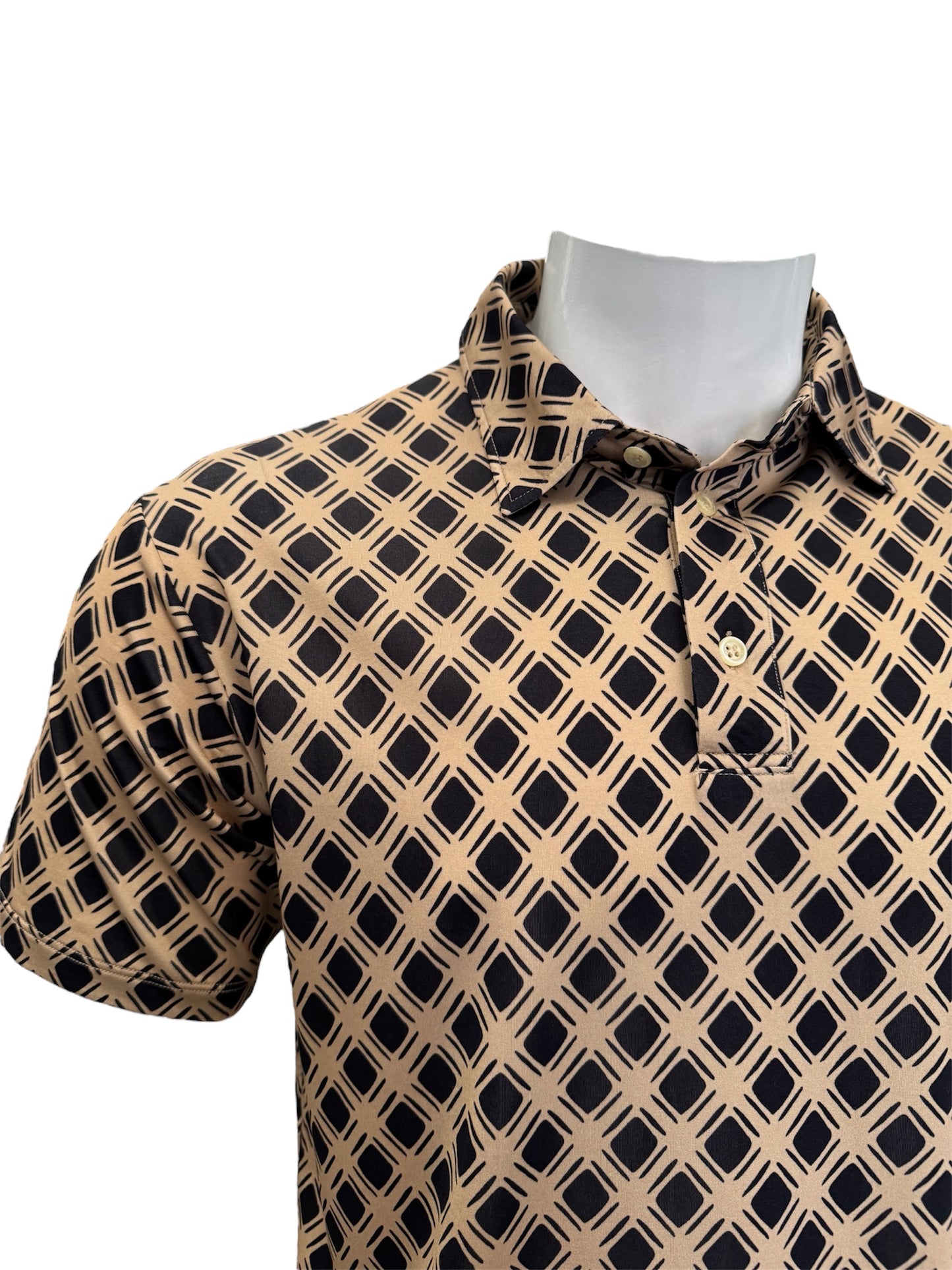 Polo homme carreau noir marron