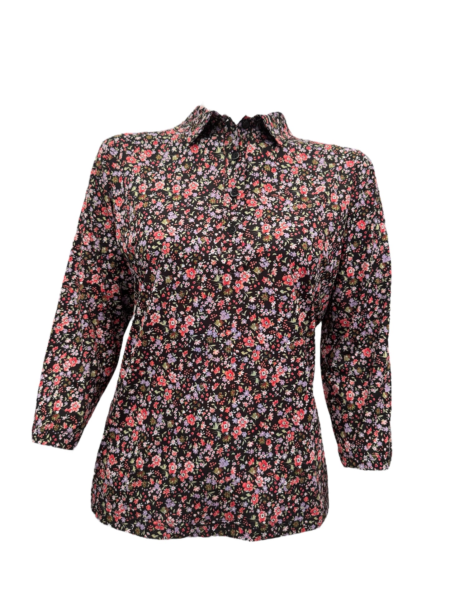 Polo fleur manches 3/4