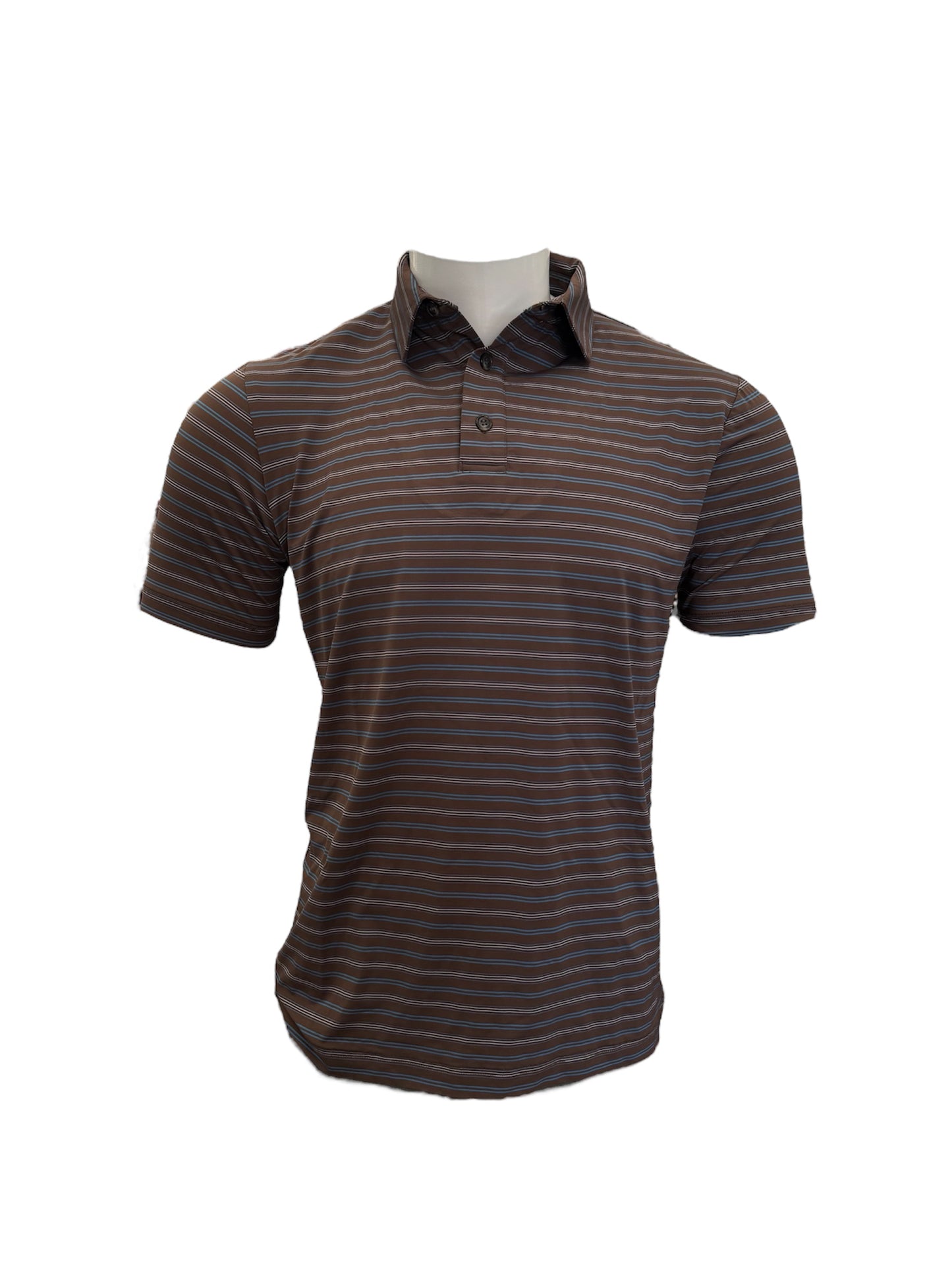 Polo Marron À Bandes Bleues