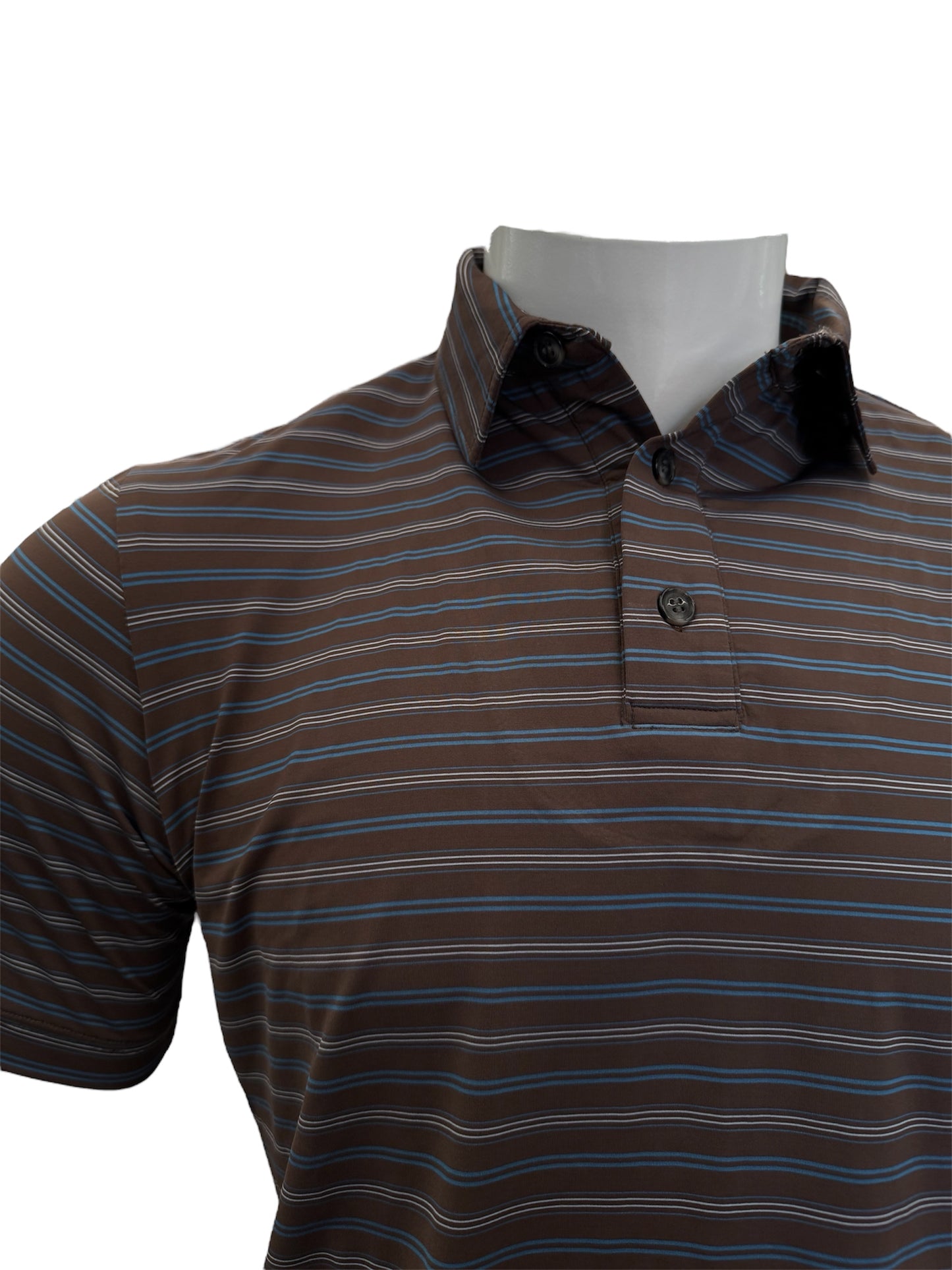 Polo Marron À Bandes Bleues