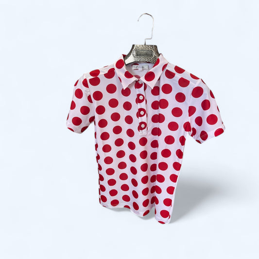 Polo femme petit pois rouge