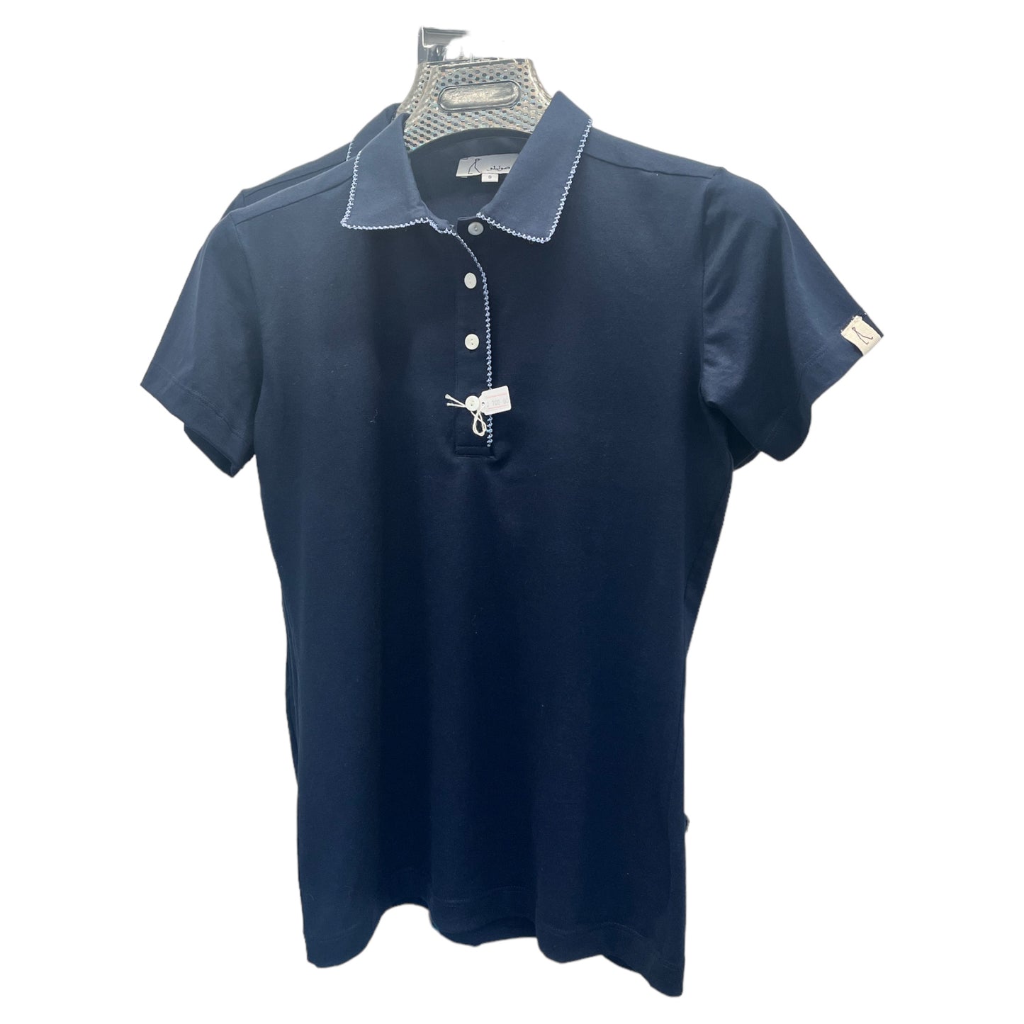 Polo bleu marine brodé gris