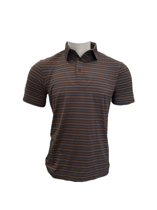 Polo Marron À Bandes Bleues